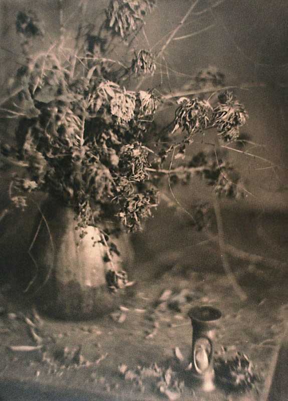 Eugène Lemaire - Still Life of Dying Flowers and Hour Glass Timer Eugène Lemaire - Still Life of Dying Flowers and Hour Glass Timer