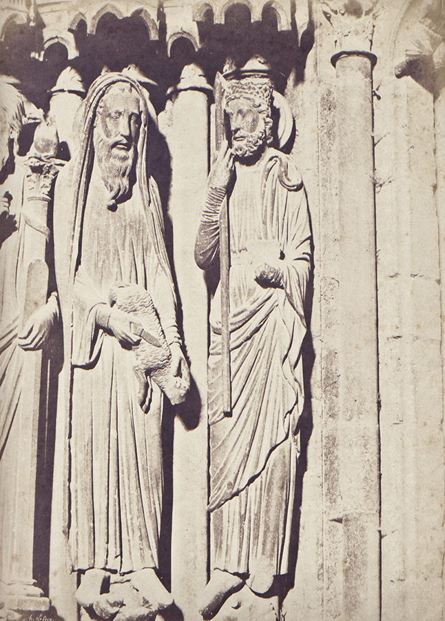 Henri Le Secq - Chartres (Eure-et-Loir), cathédrale Notre-Dame Portail central. Ebrasement gauche : Moïse, Samuel et David Henri Le Secq - Chartres (Eure-et-Loir), cathédrale Notre-Dame Portail central. Ebrasement gauche : Moïse, Samuel et David