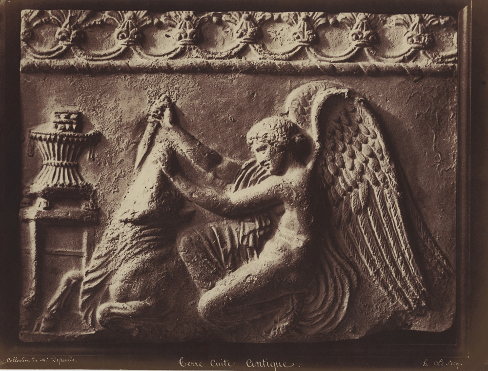 Henri Le Secq - Antique Terracotta Relief of an Angel Slaying a Bull Henri Le Secq - Antique Terracotta Relief of an Angel Slaying a Bull