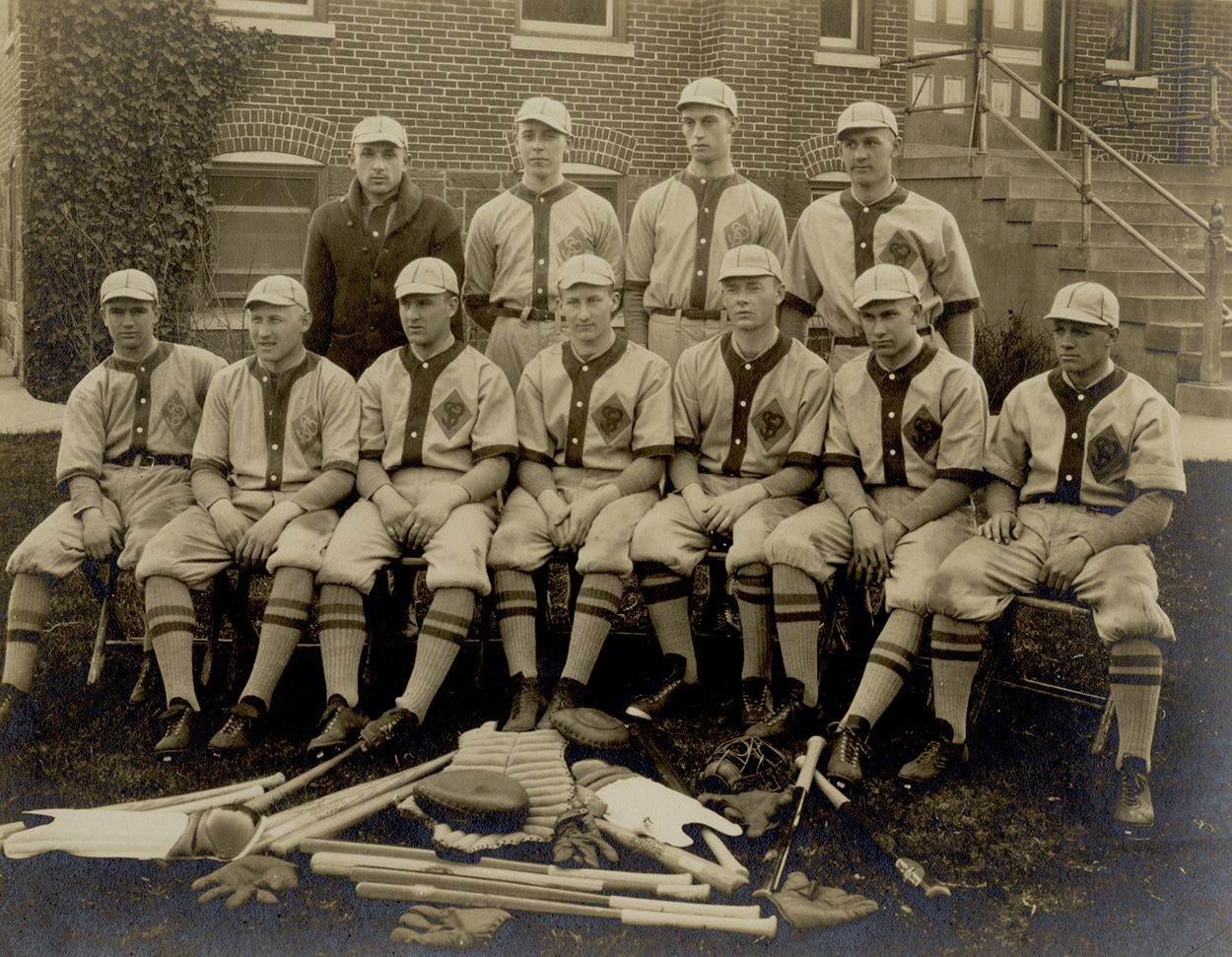 Gilbert & Bacon - Baseball Team with Equipment Gilbert & Bacon - Baseball Team with Equipment