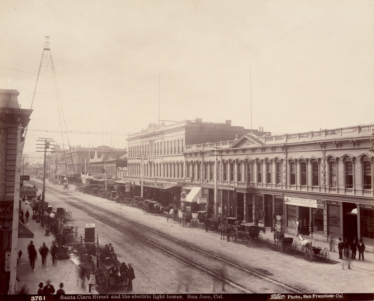 Isaiah West Taber - Santa Clara Street and the Electric Light Tower, San Jose, CA
