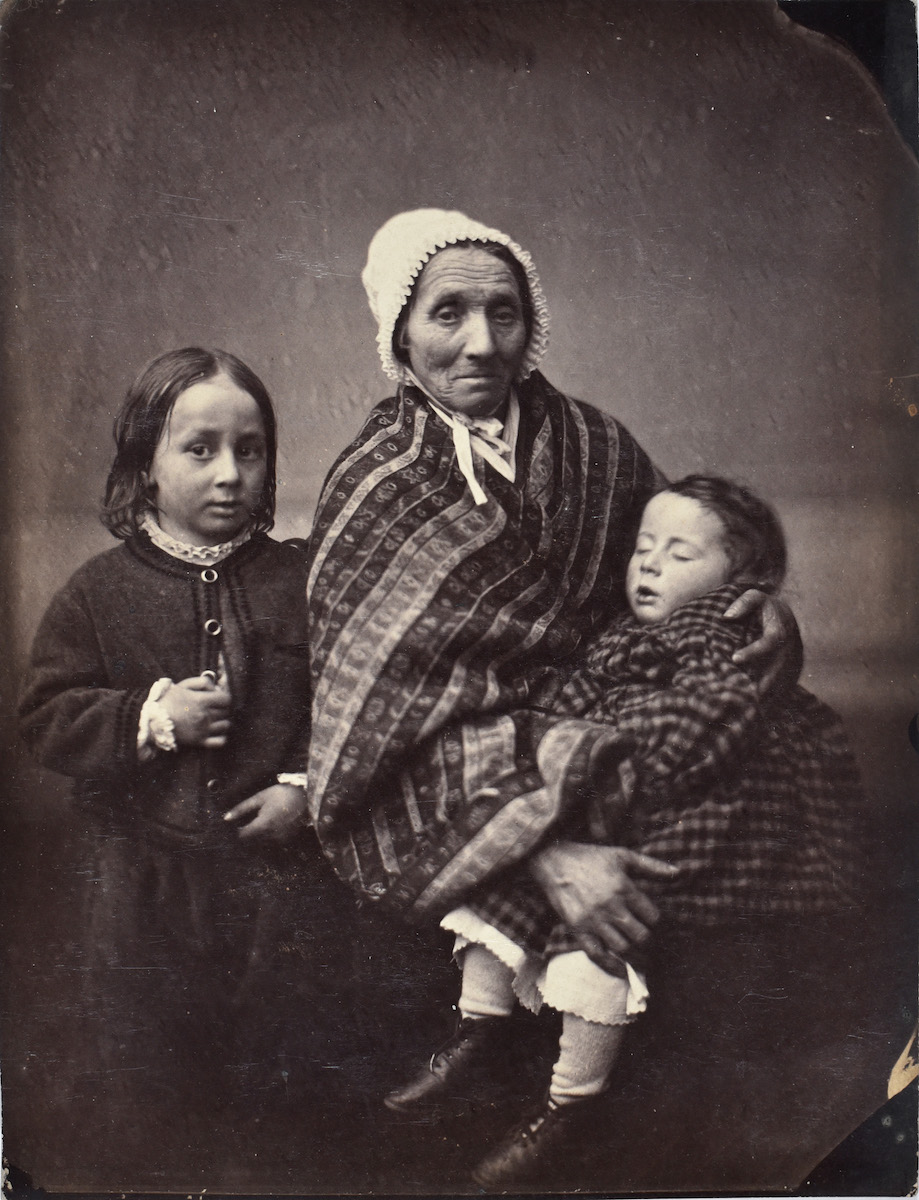 Jean-Baptiste Frenet - Old Woman with Two Children in Winter Garb Jean-Baptiste Frenet - Old Woman with Two Children in Winter Garb