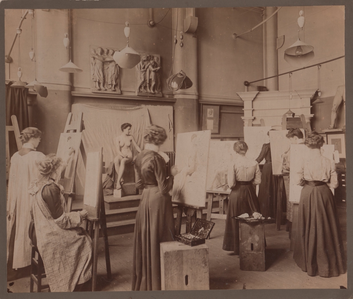 Anonymous - Female Art Students in Life Drawing Class Anonymous - Female Art Students in Life Drawing Class