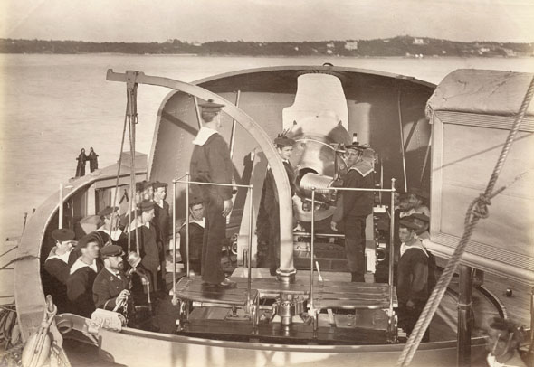 Gun Crew on Boat at Toulon, France