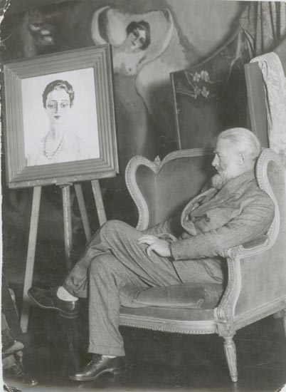 Gaston & Lucien Manuel - Artist Kees Van Dongen in front of His Canvases Gaston & Lucien Manuel - Artist Kees Van Dongen in front of His Canvases