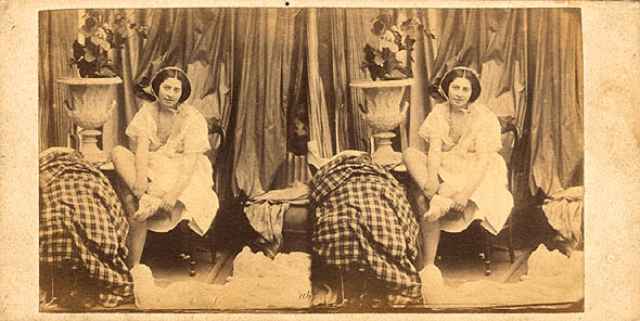 Anonymous (possibly August Belloc) - Female in Negligee Taking off Her Stockings Anonymous (possibly August Belloc) - Female in Negligee Taking off Her Stockings