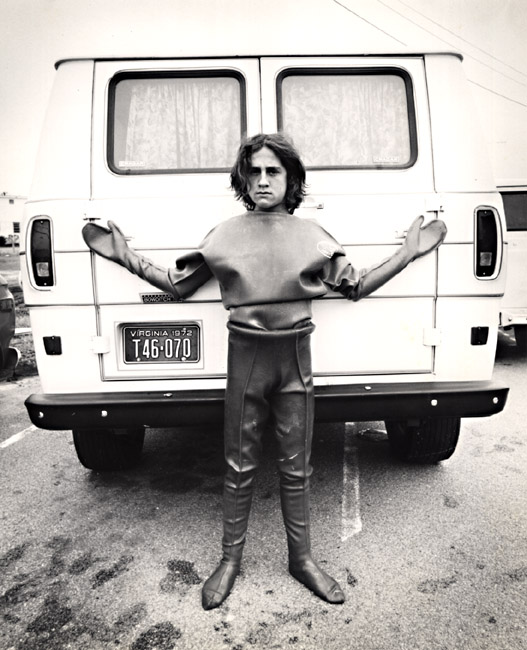 Arthur Tress - A Surfer Leans against Her Camper, Virginia Beach, VA