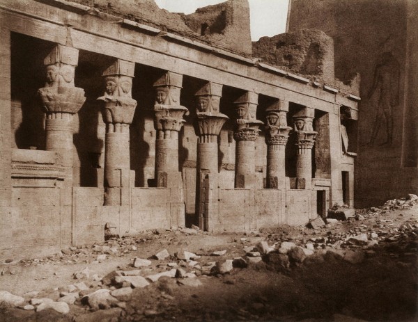 Felix Teynard Nubie: Ile de Fileh (Philae), Temple de l’Ouest - Face Orientale Vue du Point, Salt print from paper negative, 1851-52.