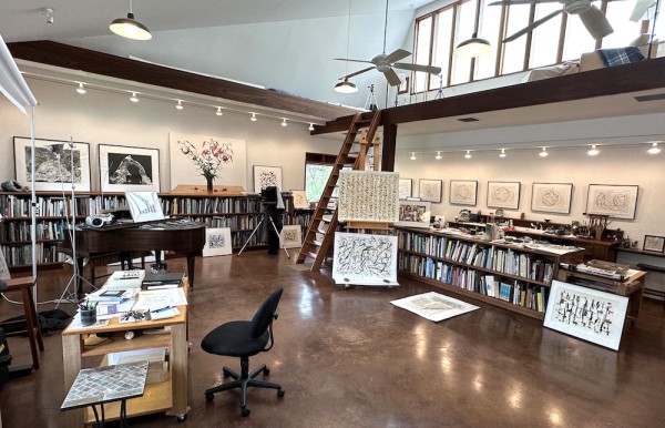 Paula's studio, library and workspace. Photo credit: Paula Chamlee. Paula's studio, library and workspace. Photo credit: Paula Chamlee.